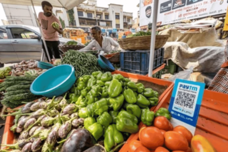 A local vendor with digital signage