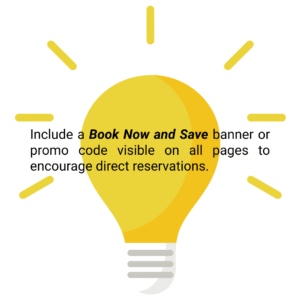 Website with integrated direct booking capabilities